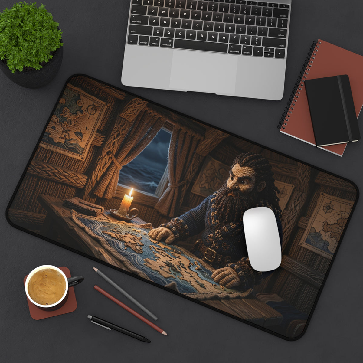 Knitted World Scene Desk Mat No. 004