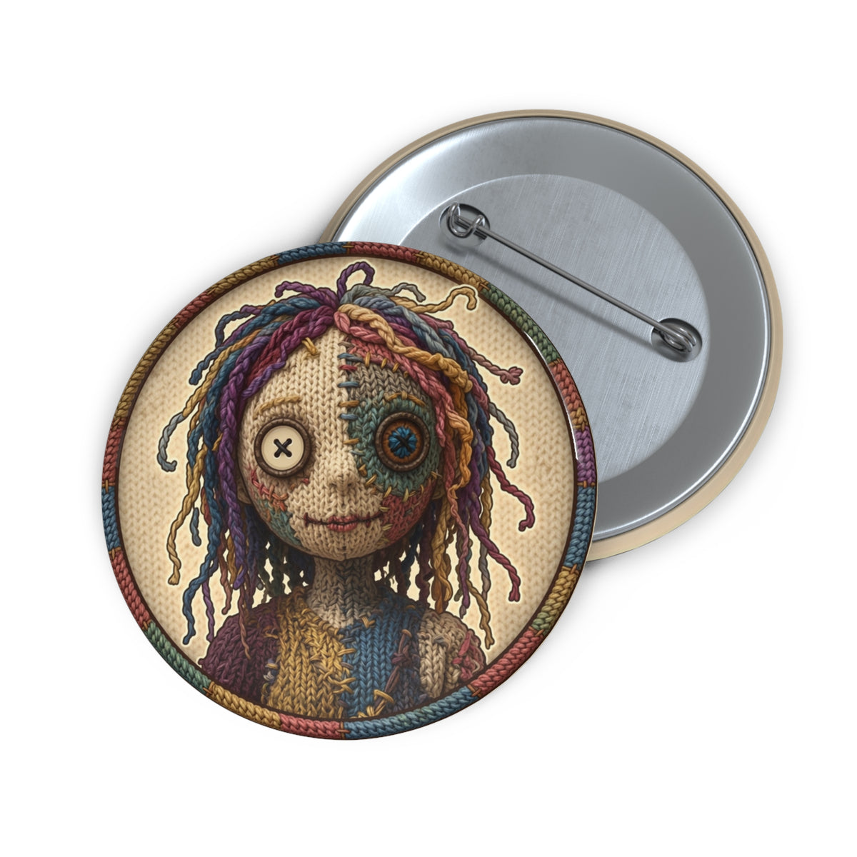Knitted Emblem Pin Button No. 11