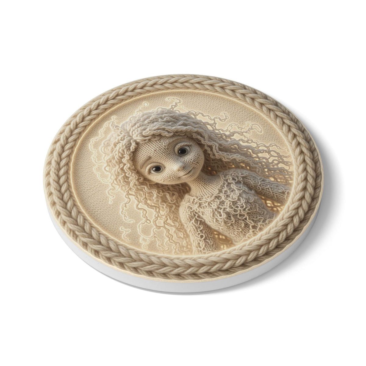 Knitted Emblem Coaster No. 05