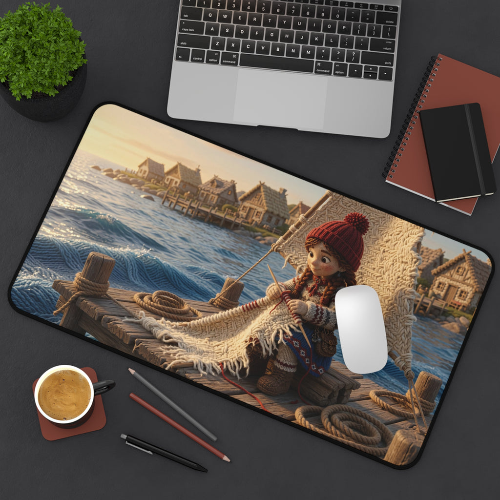 Knitted World Scene Desk Mat No. 013