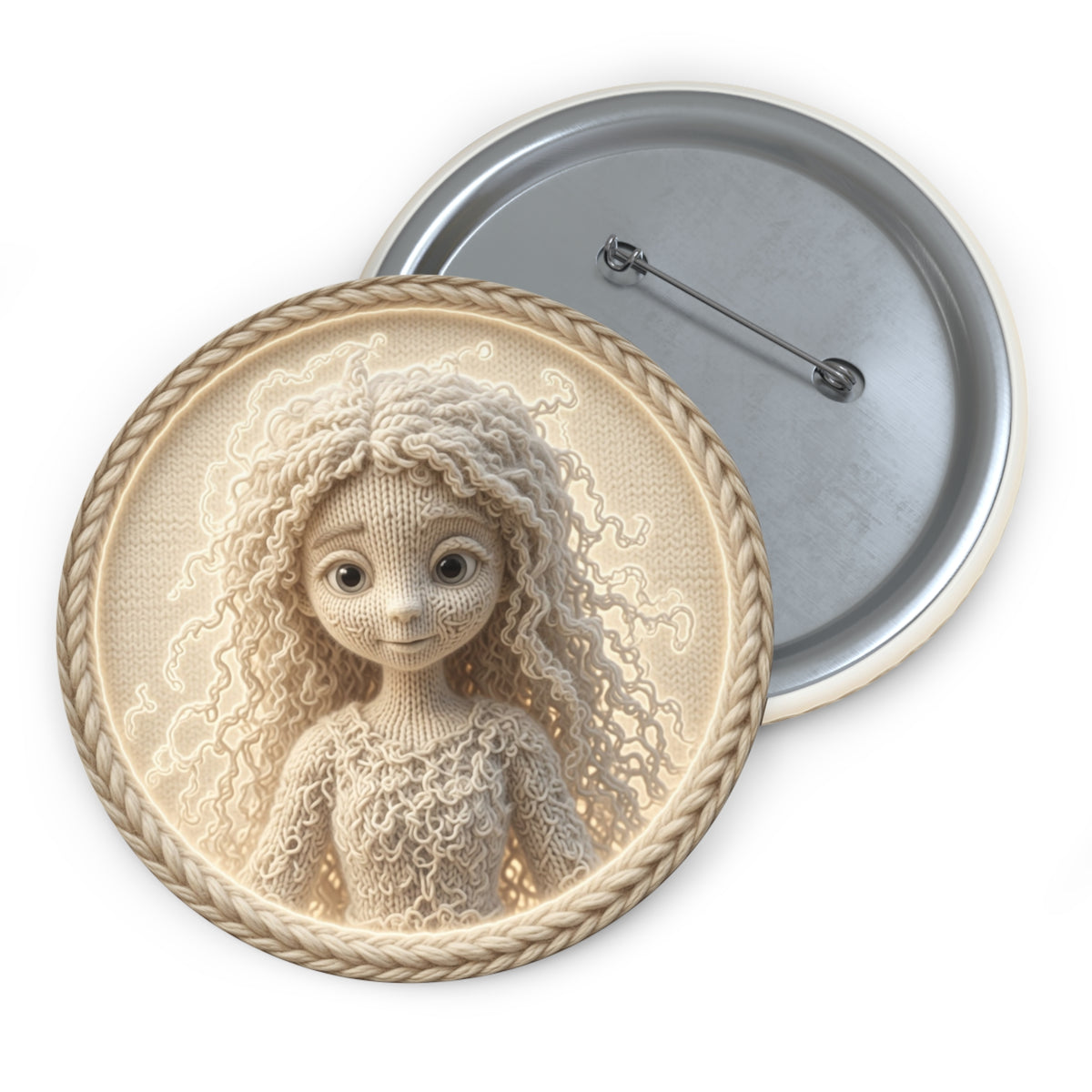 Knitted Emblem Pin Button No. 05
