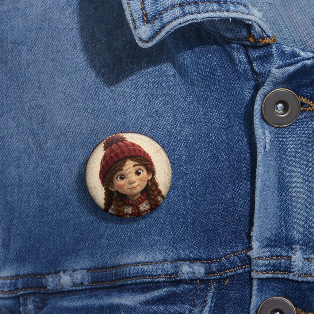 Knitted Emblem Pin Button No. 03