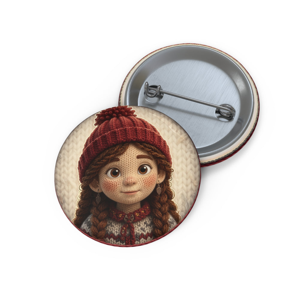 Knitted Emblem Pin Button No. 03