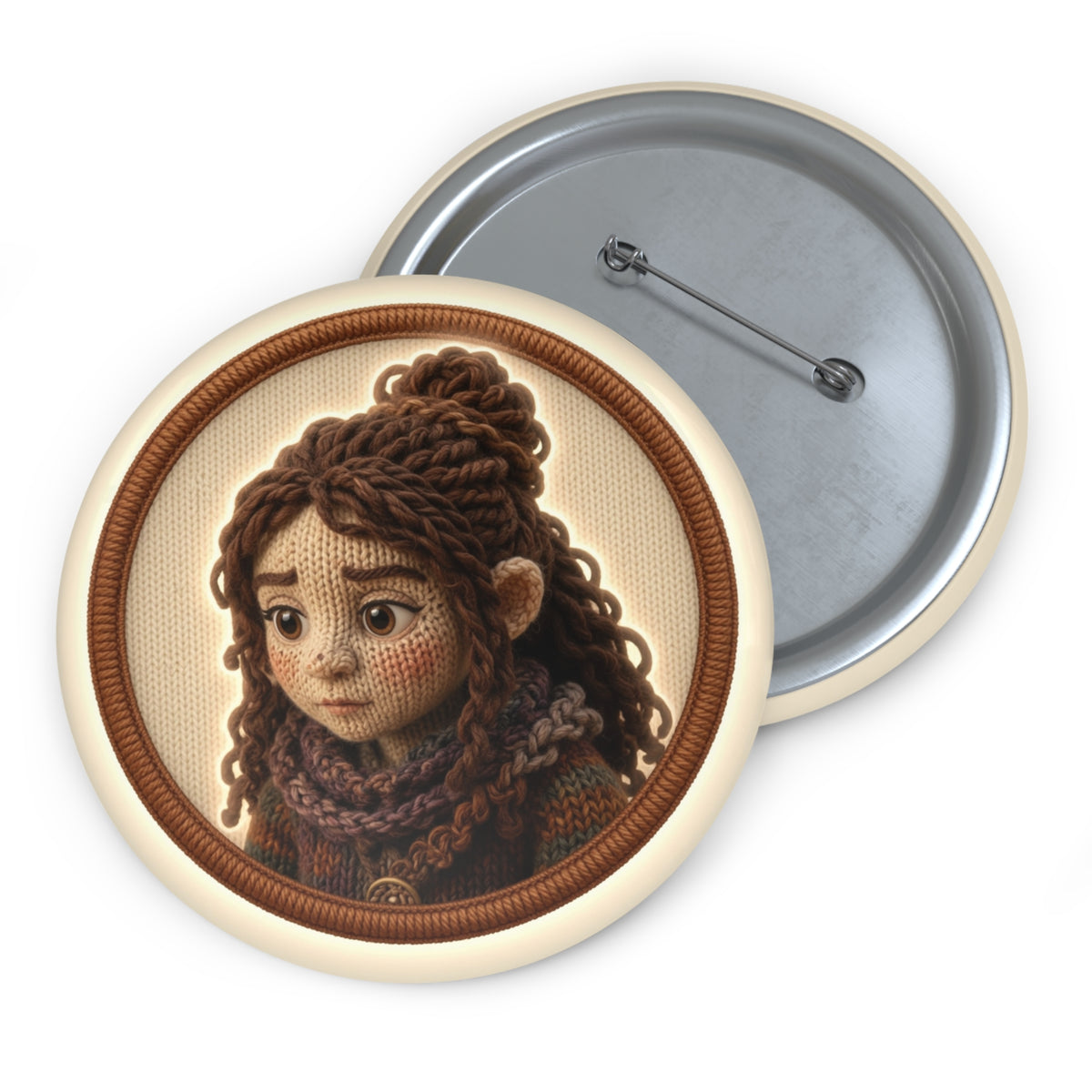 Knitted Emblem Pin Button No. 02